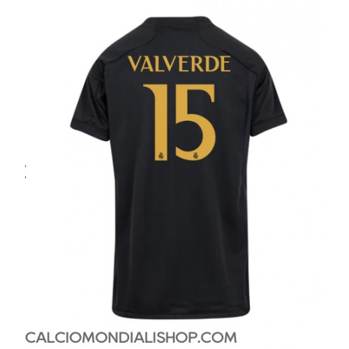 Maglie da calcio Real Madrid Federico Valverde #15 Terza Maglia Femminile 2023-24 Manica Corta